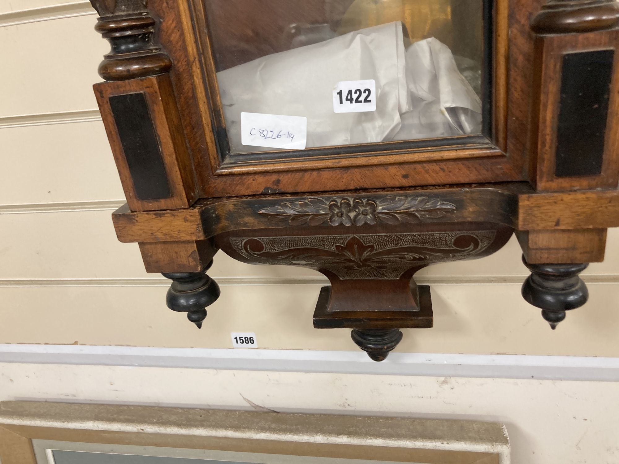 A Vienna mahogany regulator wall clock, weight driven, 109cm high